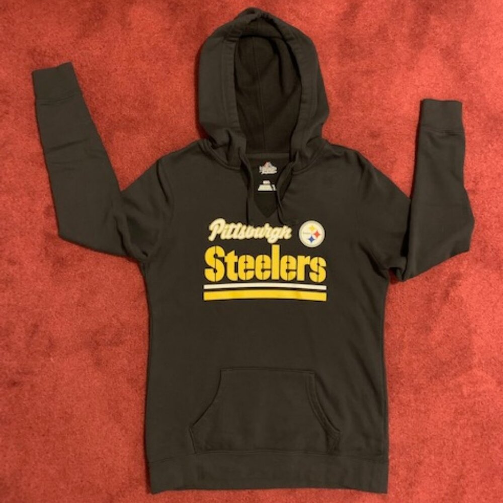 Pittsburgh Steelers Womens cut v-neck hoodie (Womens Medium)